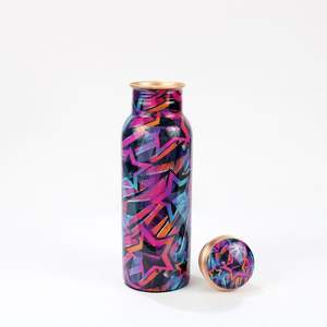 Botella de cobre impresa verde liso más vendida para beber y almacenar agua Botella de agua de cobre puro - Product Image 5