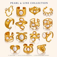 Vergoldeter Ring mit Geometrischem Liniendesign aus Edelstahl, Stapelbarer Offener Bandring für Damen, Französischer Leichter Luxus Großhandel