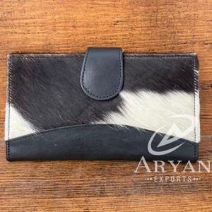 Pochette portefeuille en cuir de vachette véritable élégante multi-usages portefeuilles occidentaux pour femmes en cuir véritable pochette de créateur unique - Product Image 1