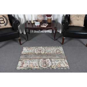 2.3x3.5 ft Turkish Rug, <b>Brown</b> Floral Vintage Rug <b>Wool</b> - Product Image 2