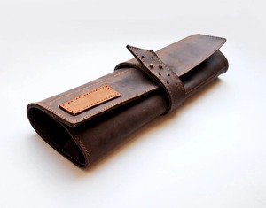 กระเป๋ามีดม้วนขึ้นสำหรับเชฟหนังวัวแท้สำหรับจัดเก็บเครื่องมือของผู้ชาย LKR-0052แบบสั่งทำ - Product Image 3