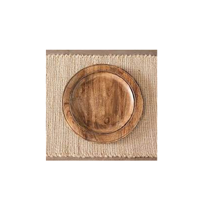 Juego de platos de cargador de madera maciza, vajilla de acacia grabada, de forma redonda, PARA CENA, venta al por mayor - Product Image 6