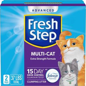 Febreze Fraîcheur Montagne Printemps Parfum Fresh Step Advanced Extreme Agglutination Zéolite Litière 37 Lbs Formule de lutte contre les odeurs Chats - Product Image 3