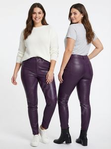 Pantalons skinny en similicuir pour femmes, taille haute, extensible, coupe slim, pantalon de mode streetwear, vente en gros, OEM, pantalon en cuir personnalisé - Product Image 6
