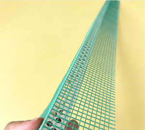 Profilé d'angle en PVC vert avec maille en fibre de verre pour l'isolation des murs extérieurs - Product Image 1