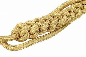 Cordones de hombro tácticos de seda y metal para ceremonias, servicio OEM de fábrica, cordones de hombro de marcha dorados tipo Aiguillette. - Product Image 3