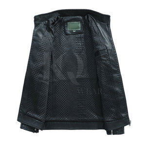 Veste en cuir de vachette élégante pour homme, fermeture éclair sur le devant, finition douce, col montant, idéale pour les tenues décontractées et les sorties en soirée - Product Image 3