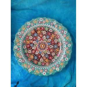 Placa de encaje de cerámica de 30cm, diseño de placa elegante para decoración del hogar o uso en la oficina - Product Image 1