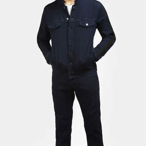 Veste en jean pour homme, logo sur le devant, boutonnée, écologique et respirante, prix bas, veste en jean tendance pour homme - Product Image 1
