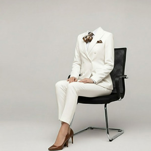 Costume de bureau professionnel pour homme, coupe ajustée, double boutonnage, smoking 3 pièces, grande taille, prêt pour le travail, fermeture éclair - Product Image 5