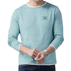 Camiseta de manga larga estampada holgada de algodón 100% superventas para hombre Material de secado rápido - Product Image 1