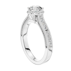 Bague de fiançailles pour femme avec halo de diamants de laboratoire ronds de 1,43 carat, VVS-VS EF CVD, or 18 carats, 14 carats, 10 carats et argent 925, rose - Product Image 5