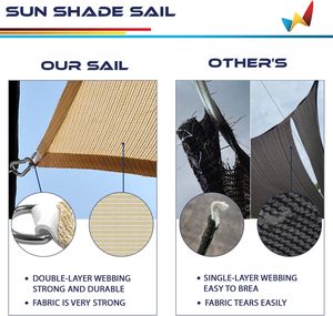 XZ OEM ODM Windscreen4less Rectangle Sunblock Canopy Fabric Sun <strong>Shade</strong> Sail Shelter for Outdoor Pool Patio <strong>Carport</strong> Gard - Product Image 5