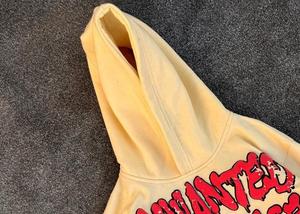 Survêtement personnalisé à imprimé bouffant Street Wear pour hommes, sweat à capuche court à ourlet brut et pantalon de survêtement évasé, survêtement unisexe - Product Image 6