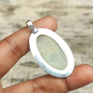 จี้925เงินแท้จี้หินอัญมณีพรีไนต์สร้อยคอทำด้วยมือเครื่องประดับอัญมณีพรีไนต์ของขวัญคริสต์มาสสำหรับเธอ - Product Image 2