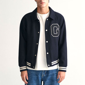 แจ็กเก็ตเบสบอลผ้าใบทรงสลิมฟิตสำหรับผู้ชายปักโลโก้ตามสั่งแจ็คเก็ตพิมพ์ลายตัวอักษรสำหรับใช้งานกลางแจ้ง - Product Image 1