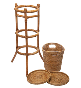 Cubo de Almacenamiento de Hielo Simple y Ecológico de Ratán Hecho a Mano Personalizado de Sisu Handicraft, con Asa, Circular Grande, OEM, para Sala de Estar - Product Image 2