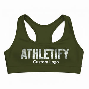 Custom Made <b>Racerback</b> Women's <b>Sports</b> <b>Bra</b> Breathable Gym Fitness <b>Bra</b> Stylish Sustainable Eco-Friendly Production Simple Style - Product Image 1