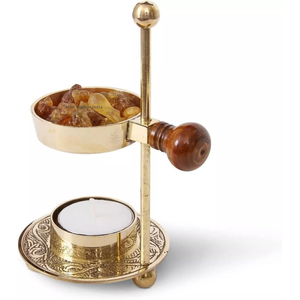 High Quality Reasonable Price Gold Finished Incense Burner <b>Adjustable</b> Burner Wood <b>Knob</b> for Home Office Fragrance Censer Burner - Product Image 4