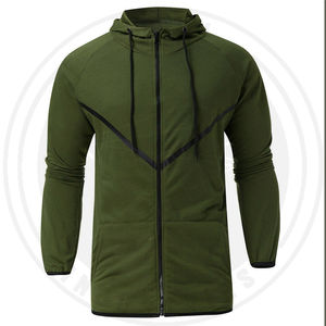 ชุดวอร์มเข้ารูปแบบผอมมีฮู้ดสำหรับผู้ชายชุดออกกำลังกายมีซิปมีฮู้ดระบายอากาศน้ำหนักเบาเหมาะกับฤดูหนาวเป็นมิตรกับสิ่งแวดล้อม - Product Image 2