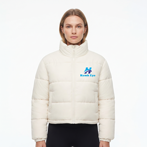 2026 Bubble Puffer Winter Warm Hooded <b>Jacket</b> Women Fashion <b>Cropped</b> Coats Long Sleeve Outerwear Zipper Casual Padded <b>Jacket</b> - Product Image 2