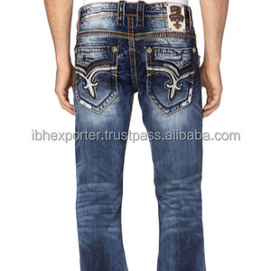 Nueva Tendencia en Jeans de Mezclilla para Hombre con Bordado en el Bolsillo Trasero - Product Image 1