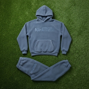 <b>Womens</b> Blue <b>Grey</b> Fleece Hoodie <b>Tracksuit</b> Set Pullover Sweatshirt Jogger Pants Matching Casual Activewear Loungewear Outfit - Product Image 6