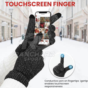 Gants en laine pour hommes, gants en tricot doux pour l'hiver, utilisation en extérieur, gants en laine pour hommes, gants en tricot thermiques pour l'hiver, décontractés pour l'extérieur - Product Image 4