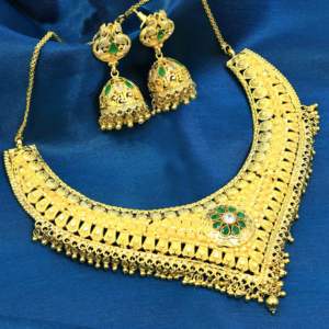 Venta al por mayor 14K 18K 24K chapado en oro formando collares cortos, conjunto de joyas de diseño tradicional, joyería llena de oro de latón Oro Joyeria - Product Image 1