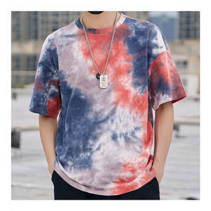 Camiseta de Dos Colores con Estampado Tie-Dye para Hombre, Ropa Casual de Calle, Camiseta/Romper Teñida - Product Image 1