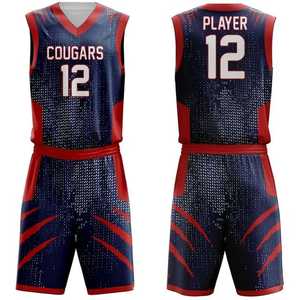 Ensemble d'uniformes de basketball personnalisables 100 % polyester, impression numérique, séchage rapide, respirant, grandes tailles, unisexe adulte, design de haute qualité - Product Image 1