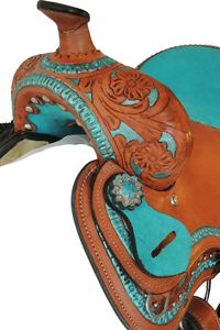 Selle Western en cuir véritable de qualité supérieure pour l'équitation et les courses de barils - Product Image 2