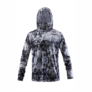 เสื้อฮู้ดสำหรับตกปลาเหมาะกับชายและหญิงมีฮู้ดพิมพ์ลายดิจิตอลแบบแห้งเร็วป้องกันแบคทีเรียแบบปรับแต่งได้น้ำหนักเบา - Product Image 4