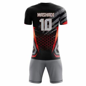 Tenues d'équipe de football personnalisées, manches courtes, col rond, ensembles d'uniformes de football sublimés, grandes tailles, respirants, vente en gros - Product Image 6