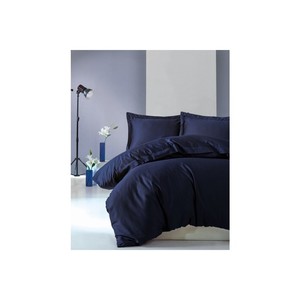 Elegante Juego de Funda Nórdica Individual de Satén Azul Marino con Patrón Floral de Algodón para Cama de Hogar, Boda, Queen, King, Twin, Técnica Tejida - Product Image 1
