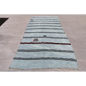 Alfombra Turca Grande, Alfombra Vintage de 4.8x10.8 pies, Alfombra de Lana Azul - Product Image 1