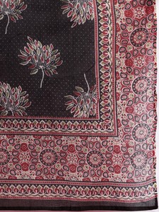 Mujeres Paisley Print puro algodón negro Kurta con pantalones y Dupatta indio pakistaní salwaar kameez traje - Product Image 6