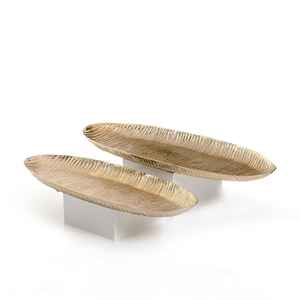 Plateau de service de petit déjeuner en métal martelé plaqué or fait maison Antique, plateau de transport de nourriture décorative en gros - Product Image 6