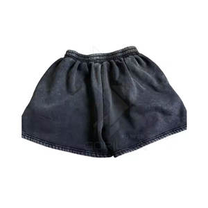 Pantalones cortos informales de cintura alta con lavado ácido transpirable para mujer - Product Image 3