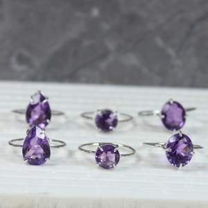 Anillo de amatista de Plata de Ley 925 al por mayor, piedra preciosa cortada en forma de pera de diseñador, estilo clásico para suministros de lotes de fiestas - Product Image 6