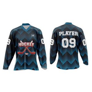 Maillot de hockey sur glace personnalisé, pas cher, unique, avec capuche, en jersey, en twill, avec lacets - Product Image 3