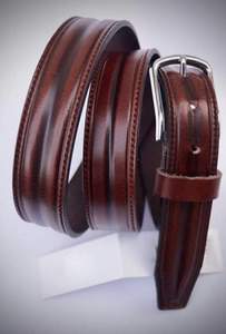 Cinturón de piel auténtica de vaca de Estilo Vintage más vendido para hombre disponible con cierre de hebilla de acero a precio mayorista - Product Image 5