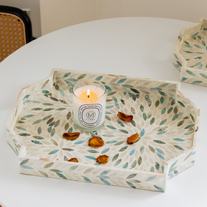 Exportation du Vietnam-Plateau en nacre standard Plateau décoratif pour vaisselle, collations et usage domestique de luxe Multicolore - Product Image 2