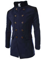 Manteau en laine chaud d'hiver décontracté pour homme, couleur unie, nouveau manteau en laine d'hiver tendance pour homme en vente