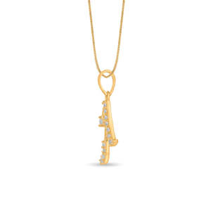 Collier pendentif en or avec lettre incrustée de zirconiums - Product Image 5