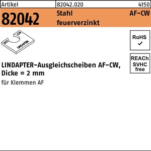 <b>Clamp</b> Compensating Washer R 82042 AF M16 CW Steel Hot-Dip Galvanized 1 Piece LINDAPTER - Product Image 1