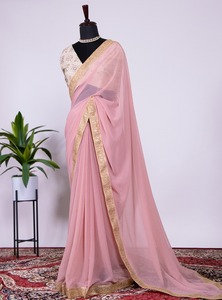 Georgette-vestido de boda de Color claro tradicional indio para mujer, novedad, 2022 - Product Image 3