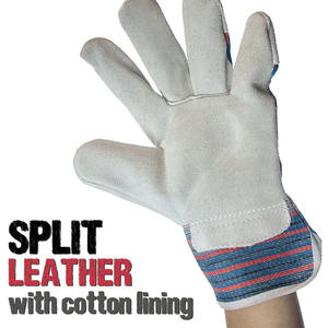 Meilleure performance Protection des mains de sécurité industrielle Gants de travail en cuir de vachette fendu Résistant à l'abrasion Gréeur canadien - Product Image 4