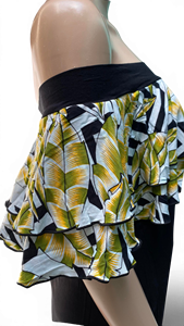 Shoulder Floral Print Chiffon Dress Ruffles Women's <b>Swimdress</b> Plus Size Stretch Woven Style 100% Rayon Premium Eco-Friendly - Product Image 6