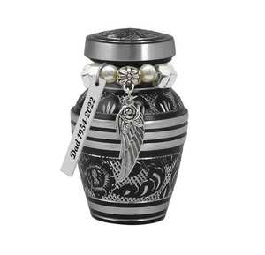 Urne funéraire en argent pour gardien de jardin, avec option de breloques d'amour, nouveau design, urnes en métal pour souvenirs humains, urnes en laiton bon marché - Product Image 4